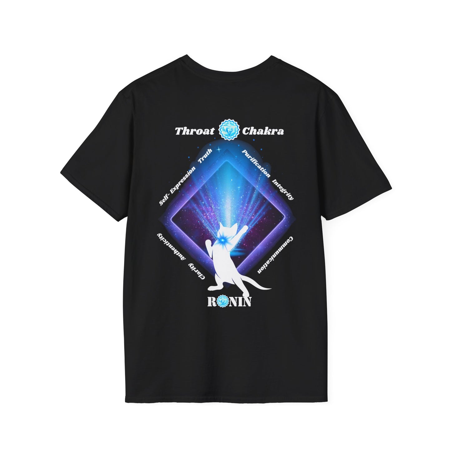 CAT CHAKRA SERIES - THROAT CHAKRA- Unisex Softstyle T-Shirt