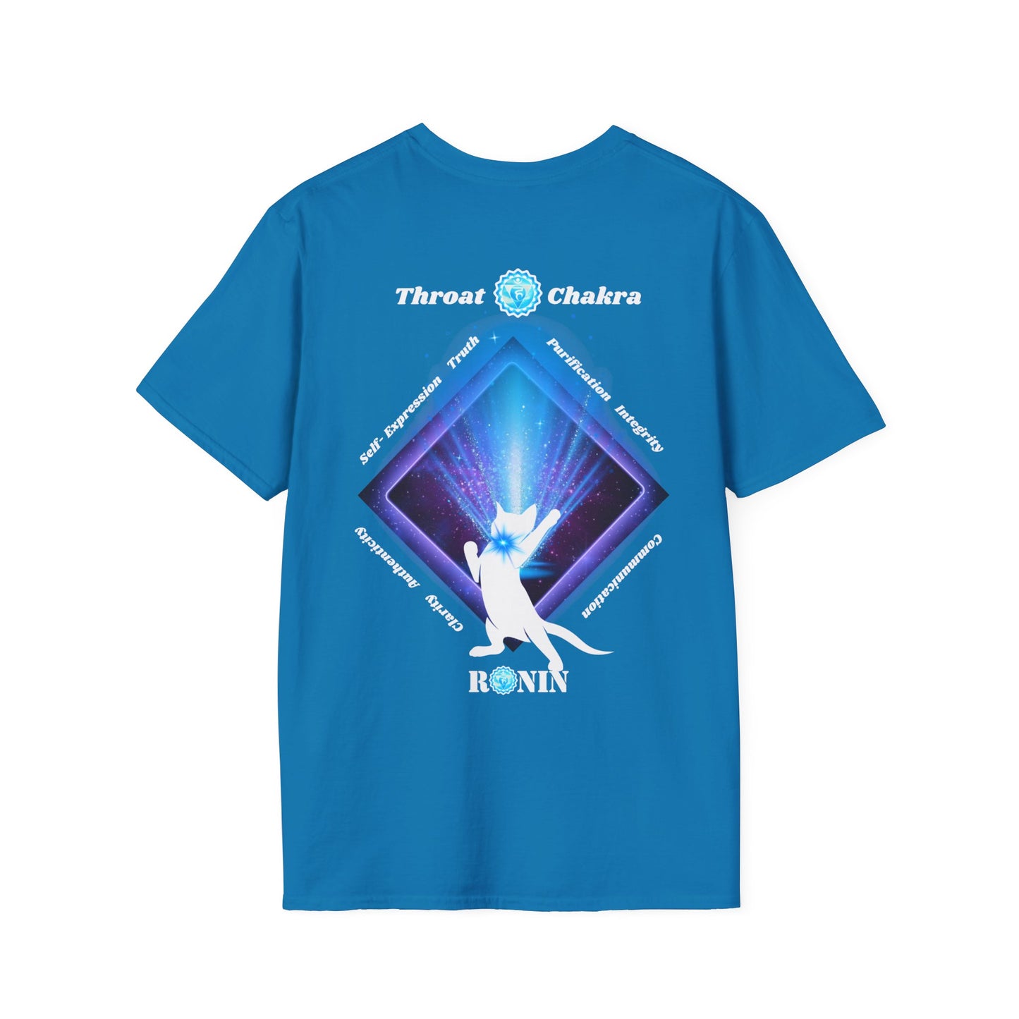 CAT CHAKRA SERIES - THROAT CHAKRA- Unisex Softstyle T-Shirt