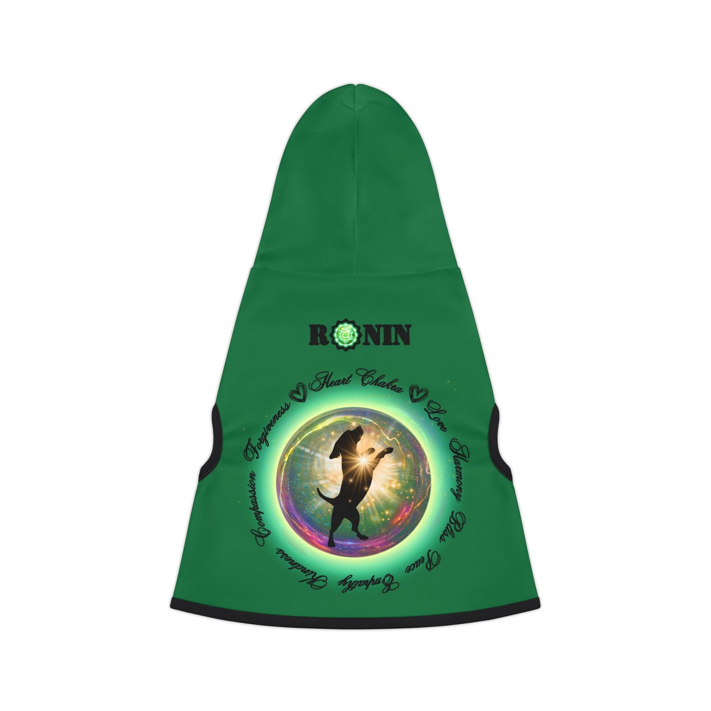 Dog Chakra Series - HEART CHAKRA - GREEN - Animal Hoodie