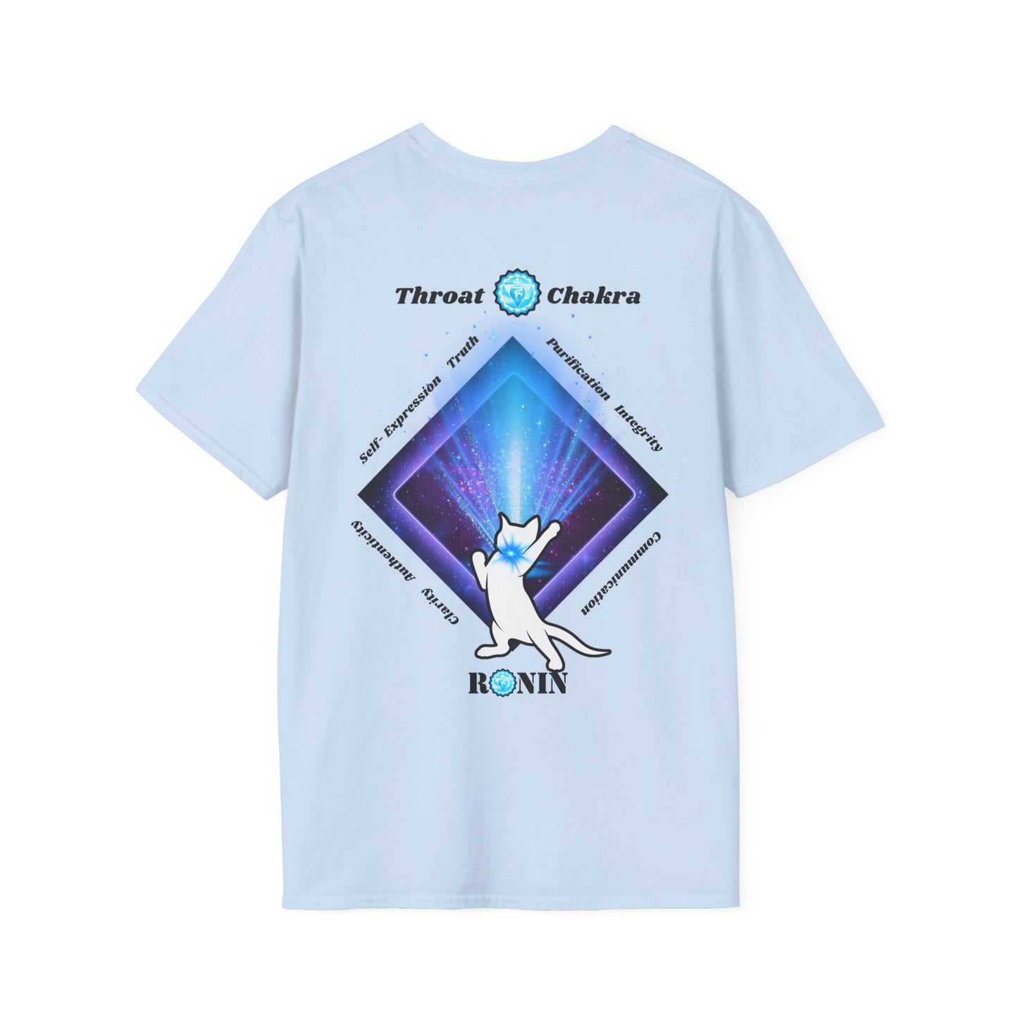 CAT CHAKRA SERIES - THROAT CHAKRA- Unisex Softstyle T-Shirt