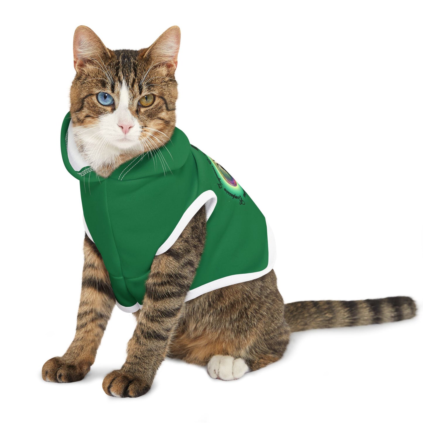 Cat Chakra Series - HEART CHAKRA - GREEN - Animal Hoodie