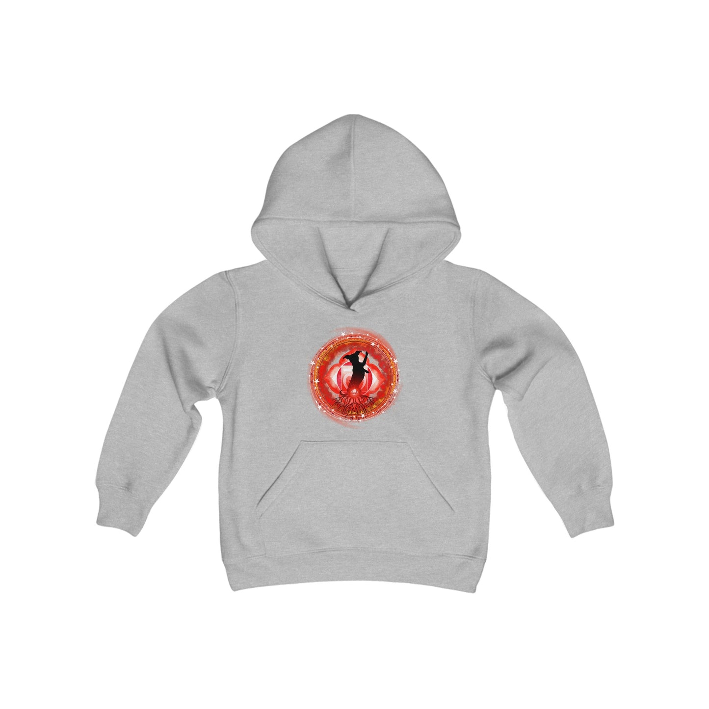 Dog Chakra Series - ROOT CHAKRA - Youth Heavy Blend Hooded Sweatshirt