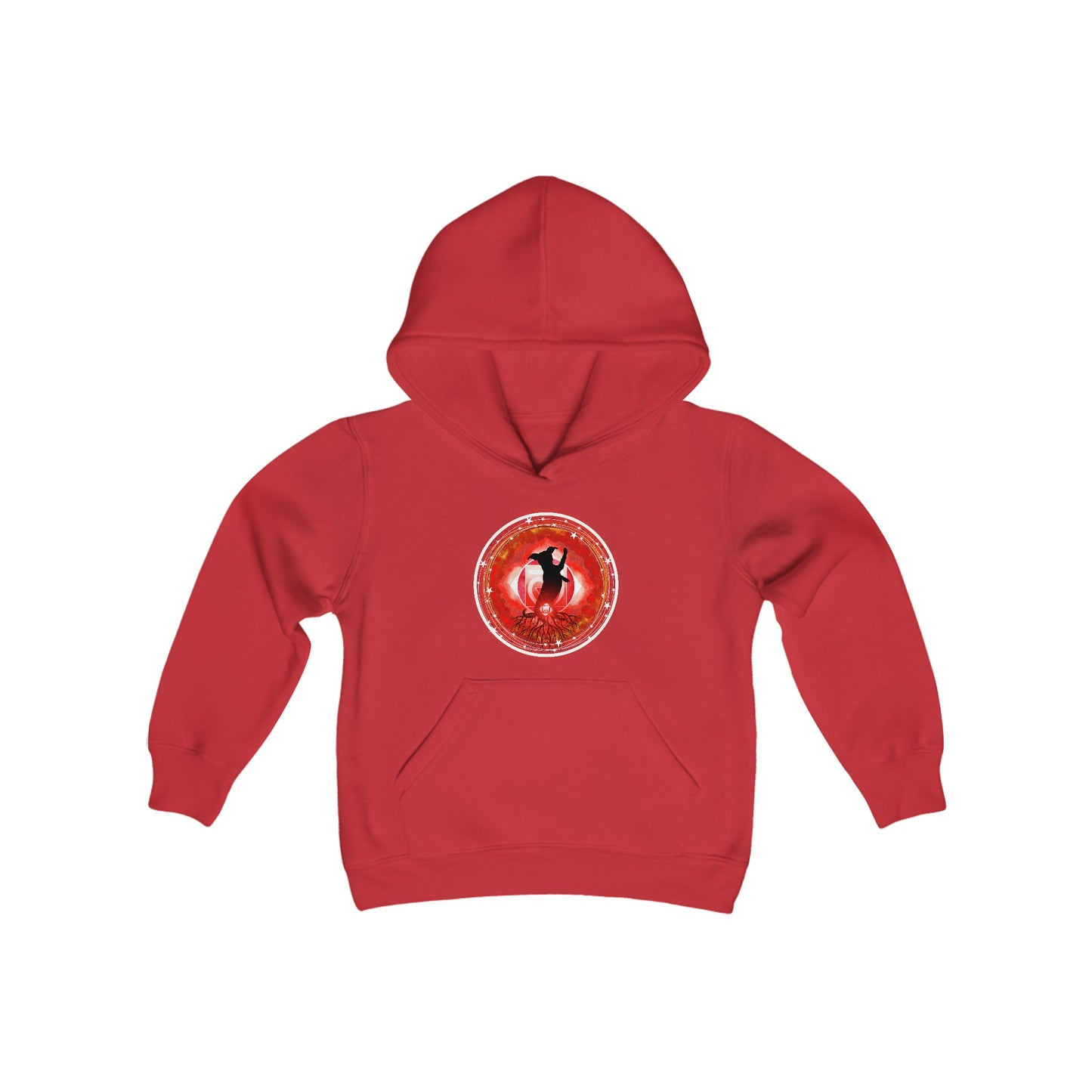 Dog Chakra Series - ROOT CHAKRA - Youth Heavy Blend Hooded Sweatshirt