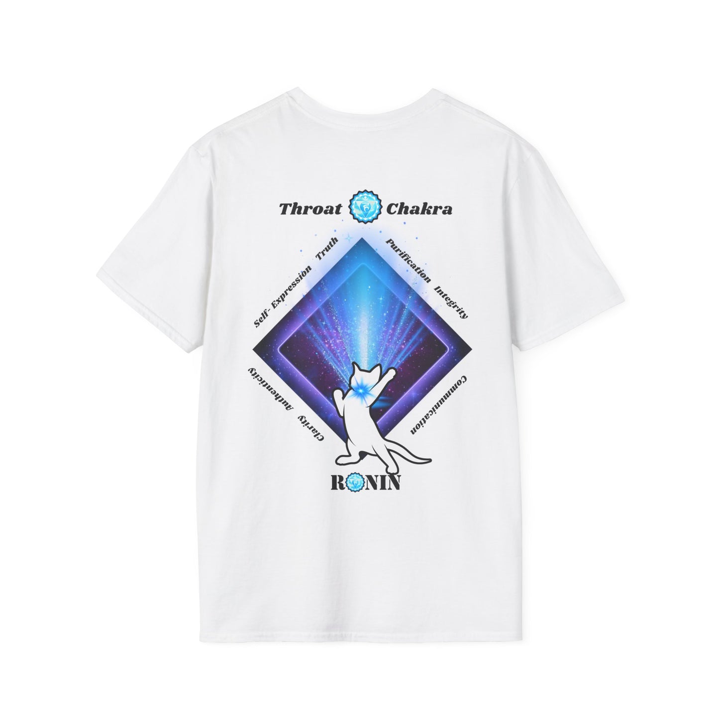 CAT CHAKRA SERIES - THROAT CHAKRA- Unisex Softstyle T-Shirt