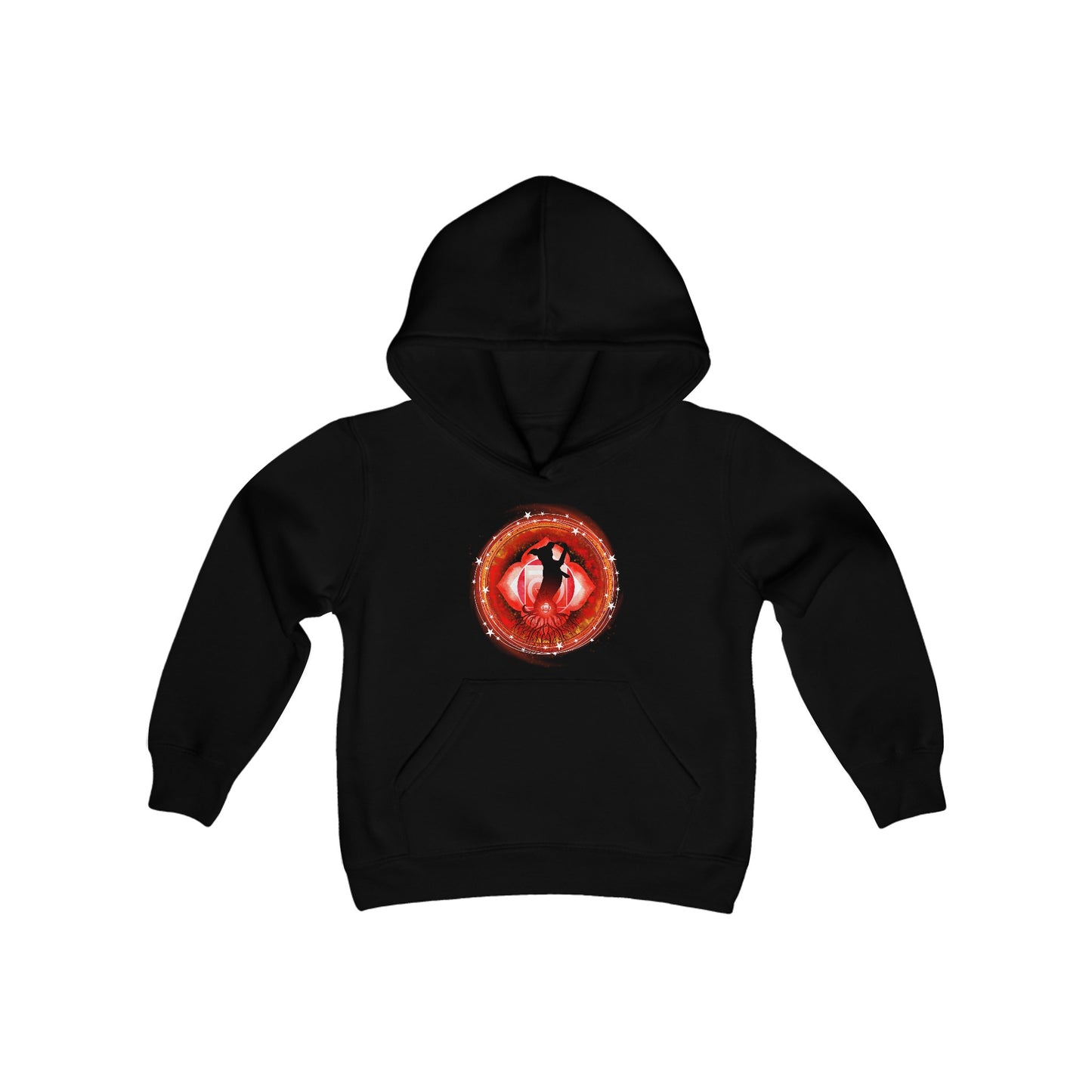 Dog Chakra Series - ROOT CHAKRA - Youth Heavy Blend Hooded Sweatshirt
