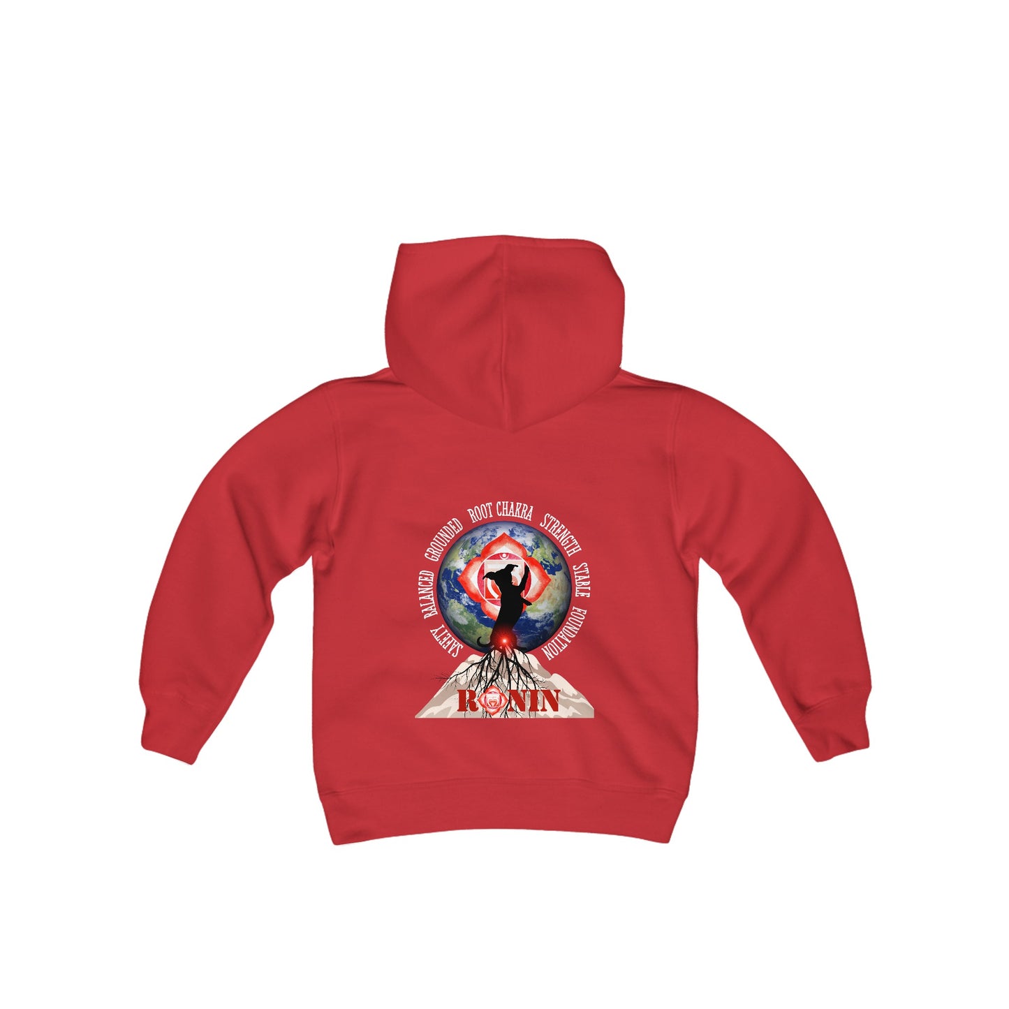 Dog Chakra Series - ROOT CHAKRA - Youth Heavy Blend Hooded Sweatshirt