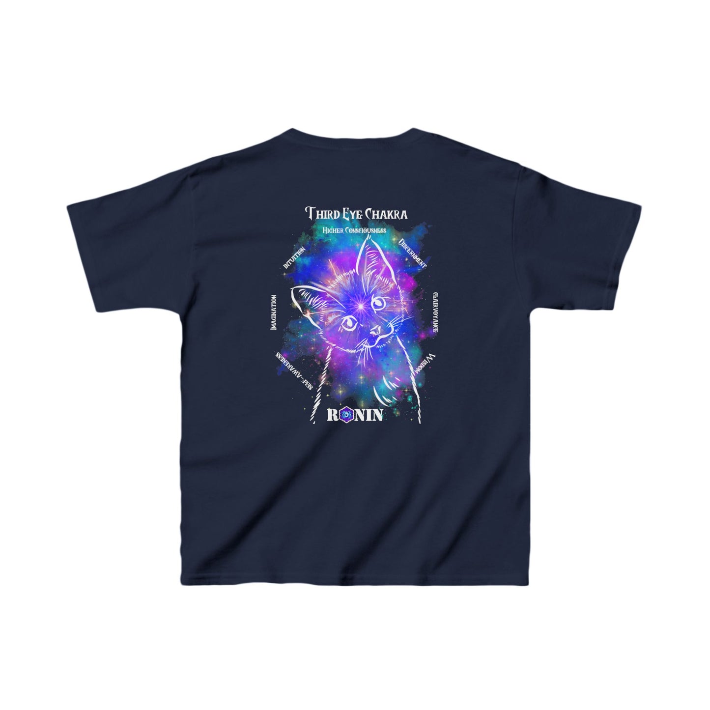 Cat Chakra Series - THIRD EYE CHAKRA - Kids Heavy Cotton™ Tee