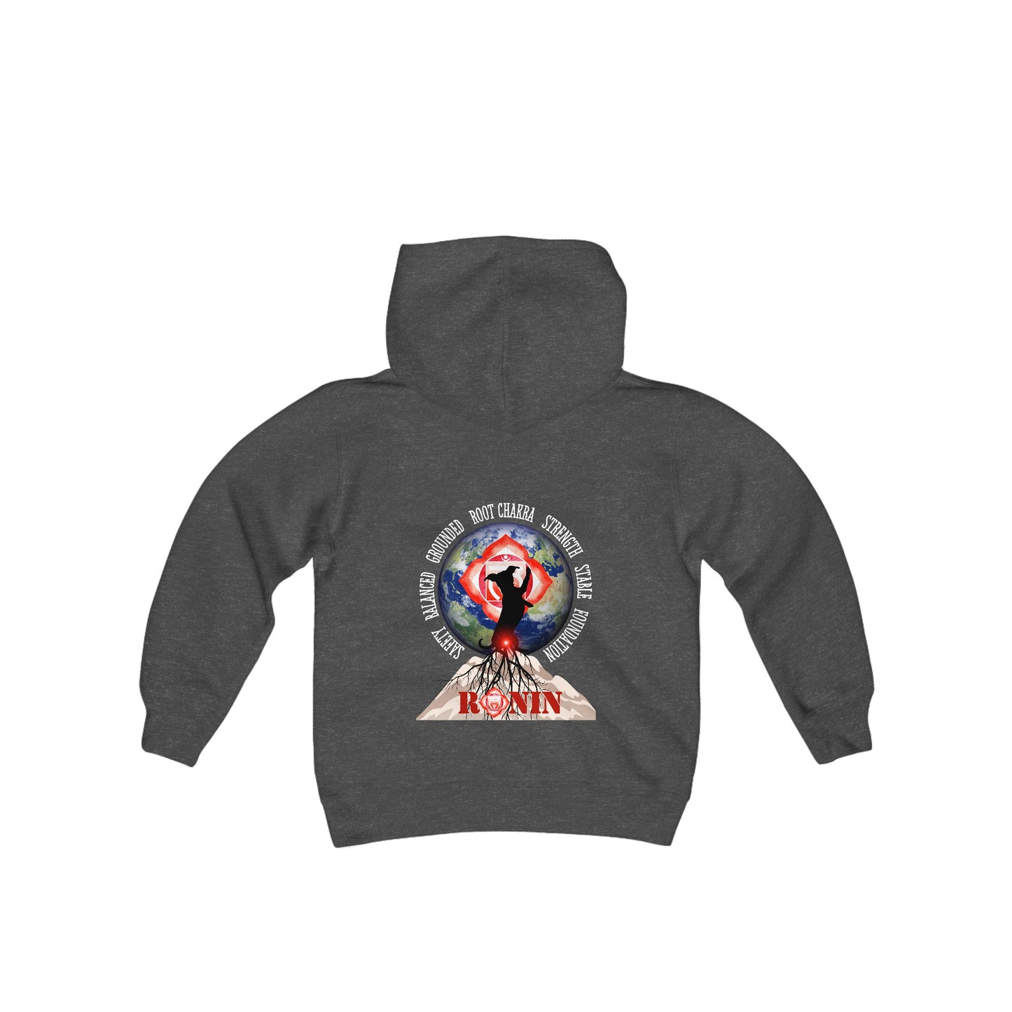 Dog Chakra Series - ROOT CHAKRA - Youth Heavy Blend Hooded Sweatshirt