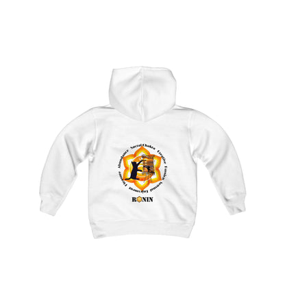 Cat Chakra Series - SACRAL CHAKRA - Youth Heavy Blend Hooded Sweatshirt