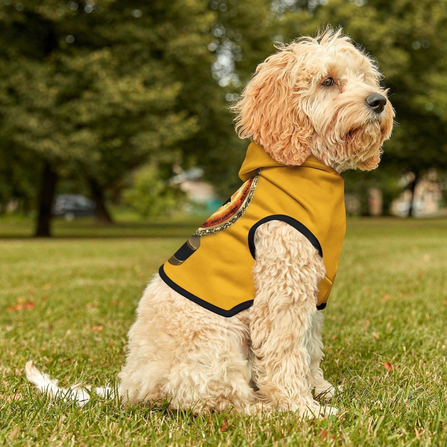 Dog Chakra Series- SOLAR PLEXUS CHAKRA - BACK- yellow - Animal Hoodie