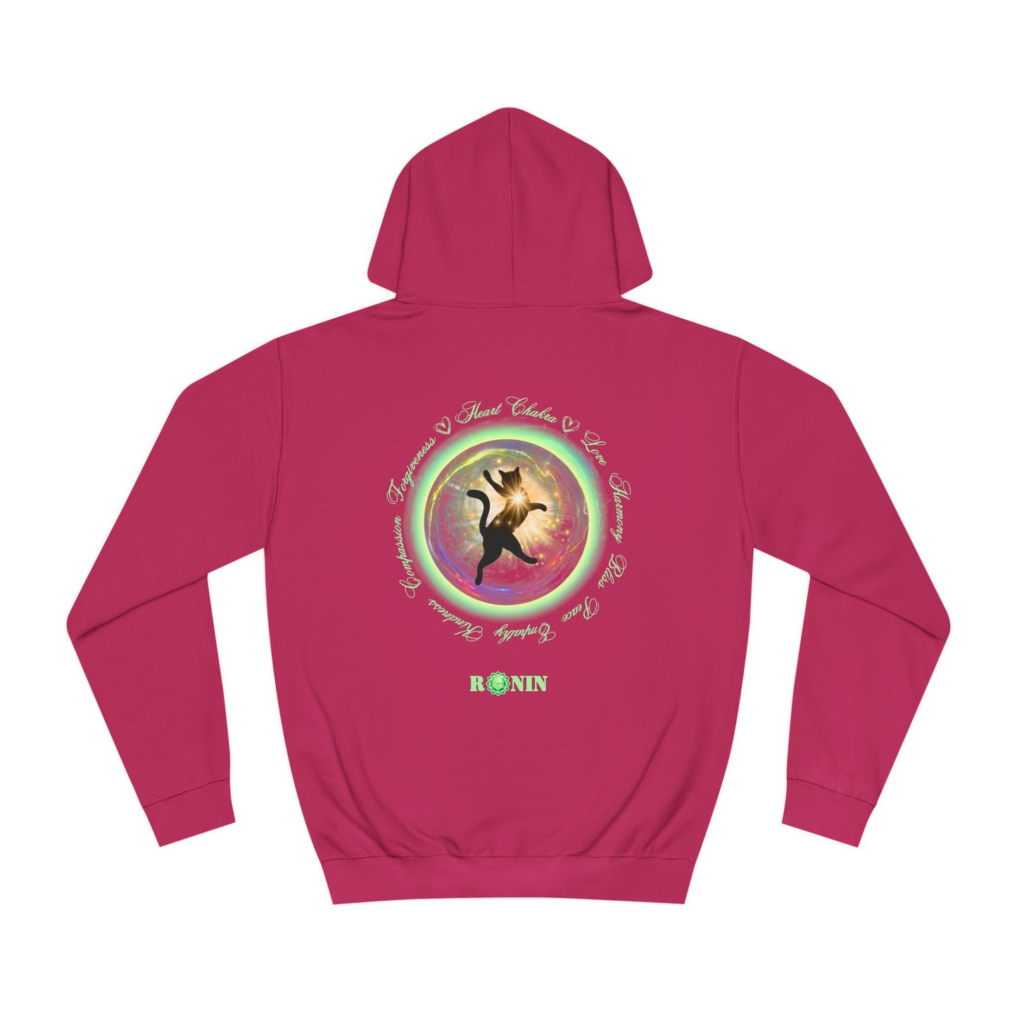 Cat Chakra Series - HEART CHAKRA - Unisex College Hoodie