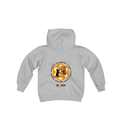 Cat Chakra Series - SACRAL CHAKRA - Youth Heavy Blend Hooded Sweatshirt