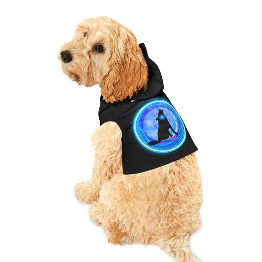 Dog Chakra Series- THROAT CHAKRA - FRONT- BLACK- Animal Hoodie