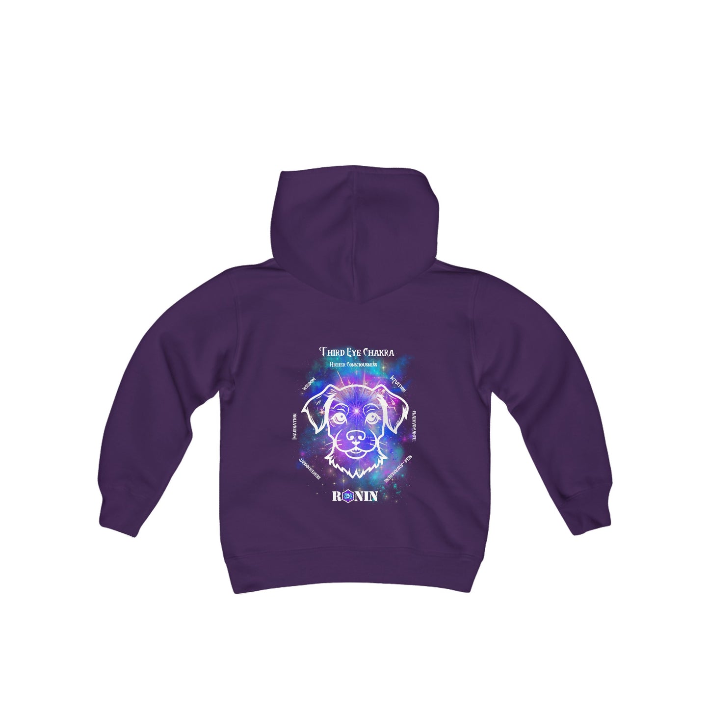 Dog Chakra Series - THIRD EYE - Youth Heavy Blend Hooded Sweatshirt