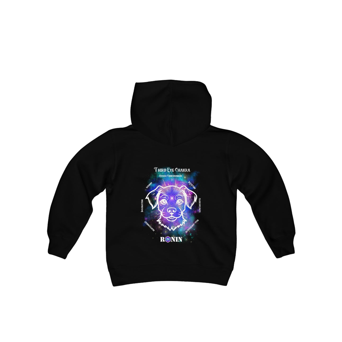 Dog Chakra Series - THIRD EYE - Youth Heavy Blend Hooded Sweatshirt