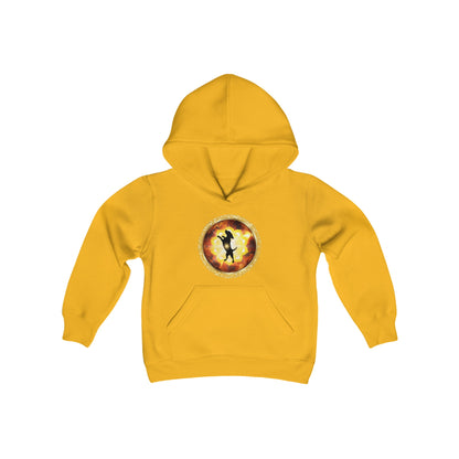 Dog Chakra Series - SOLAR PLEXUS CHAKRA - Youth Heavy Blend Hooded Sweatshirt