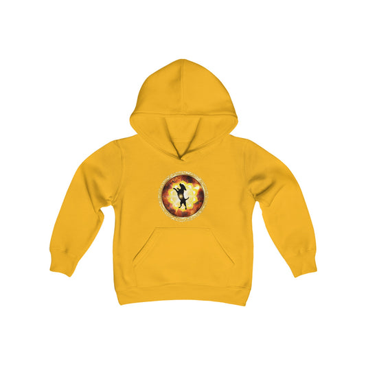 Dog Chakra Series - SOLAR PLEXUS CHAKRA - Youth Heavy Blend Hooded Sweatshirt