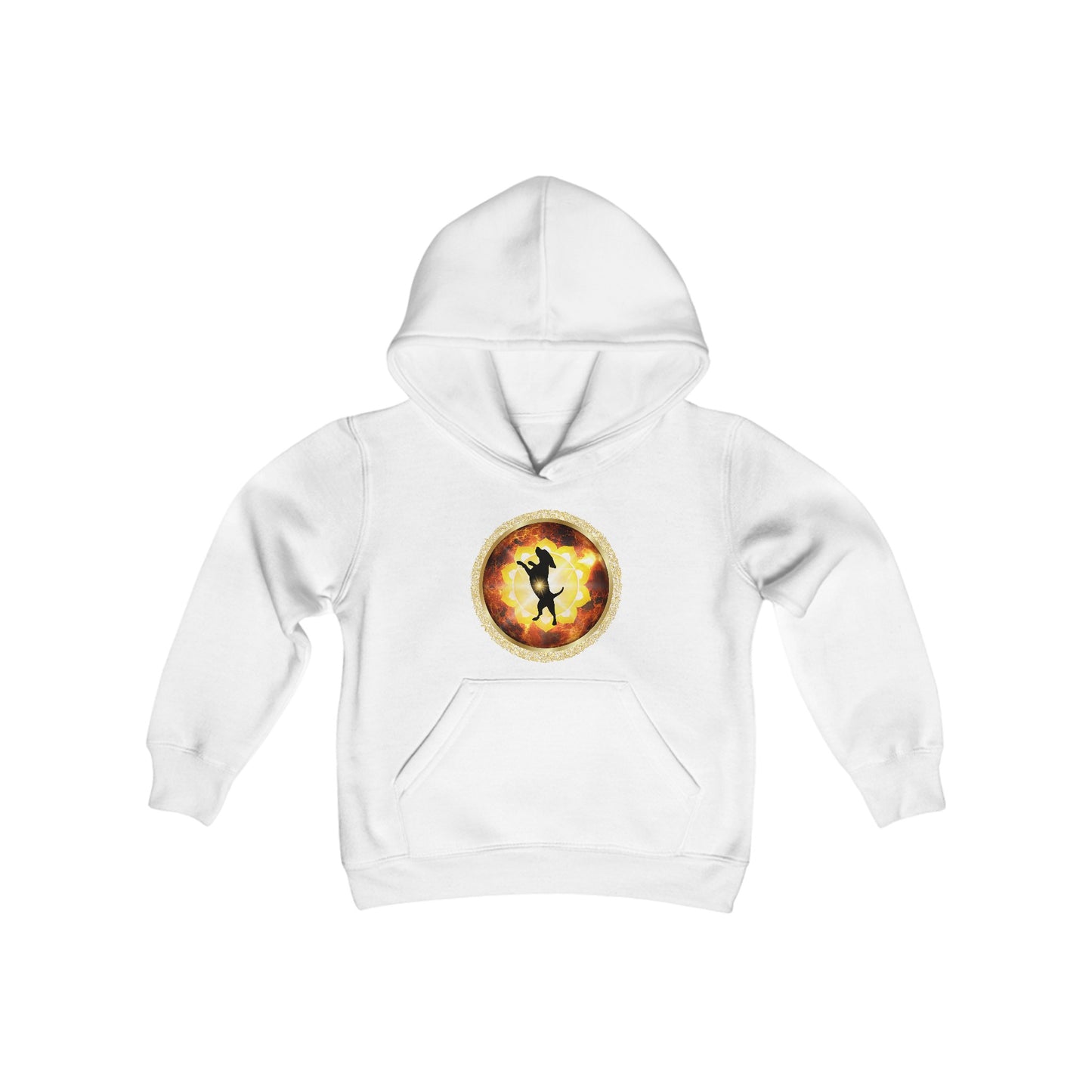 Dog Chakra Series - SOLAR PLEXUS CHAKRA - Youth Heavy Blend Hooded Sweatshirt