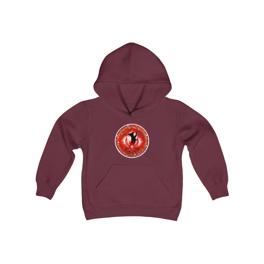 Dog Chakra Series - ROOT CHAKRA - Youth Heavy Blend Hooded Sweatshirt