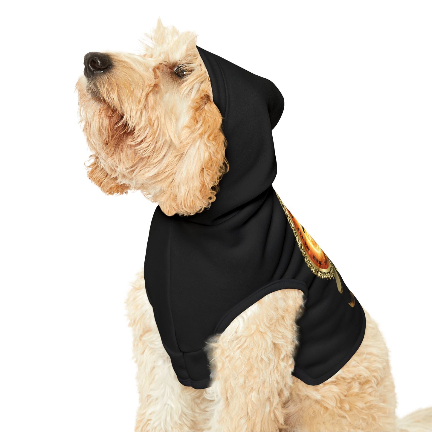 Dog Chakra Series- SOLAR PLEXUS CHAKRA - BACK- BLACK - Animal Hoodie