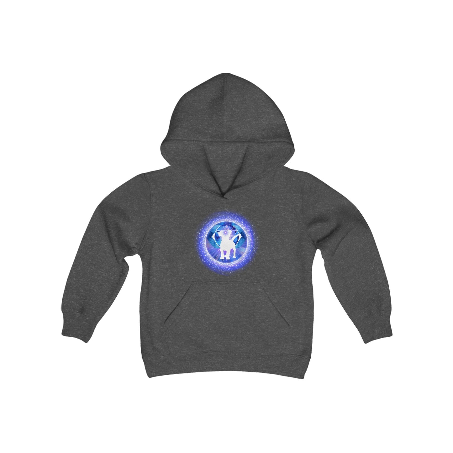 Dog Chakra Series - THIRD EYE - Youth Heavy Blend Hooded Sweatshirt