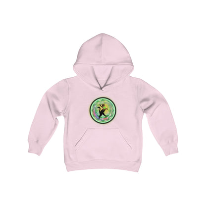 Cat Chakra Series - HEART CHAKRA - Youth Heavy Blend Hooded Sweatshirt