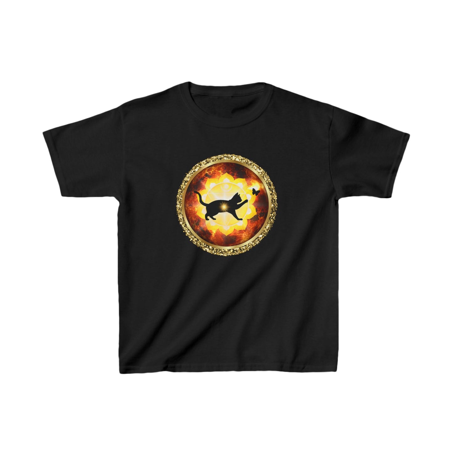 Cat Chakra Series - SOLAR PLEXUS CHAKRA - Kids Heavy Cotton™ Tee