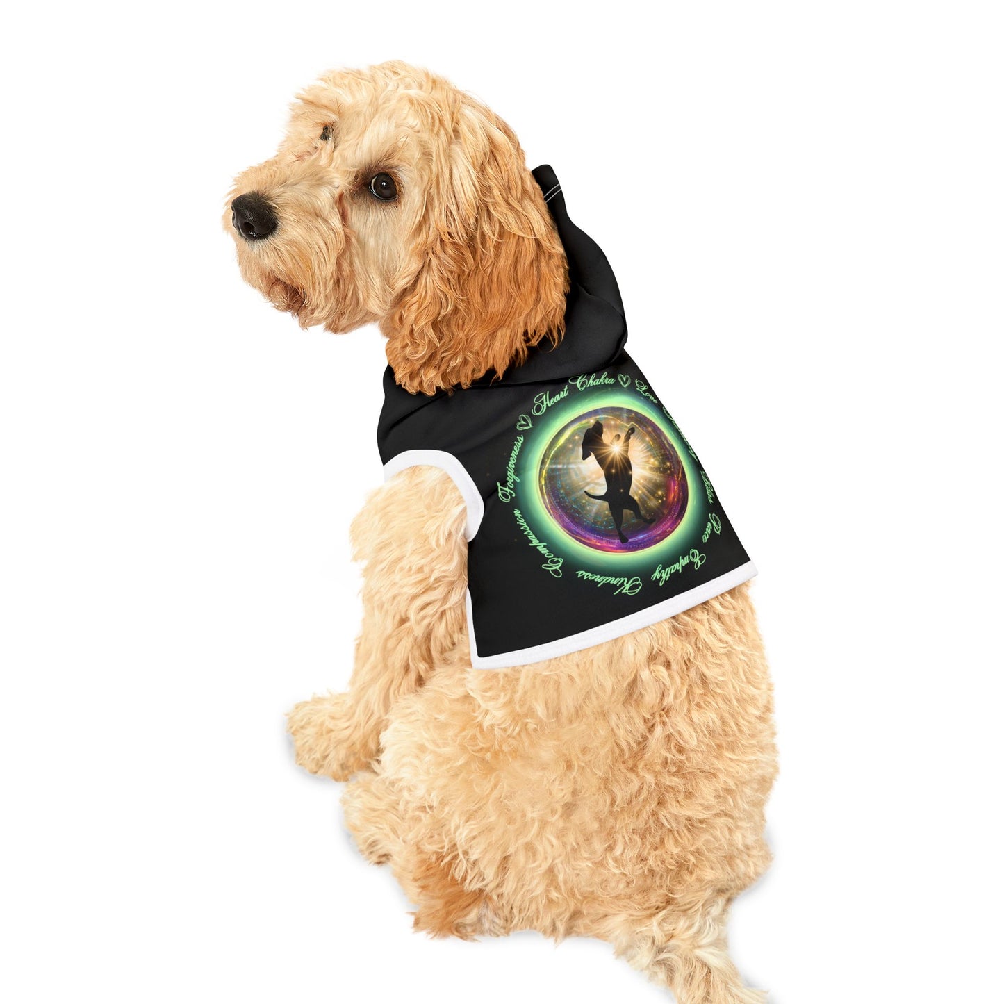 Dog Chakra Series - HEART CHAKRA - Black - Animal Hoodie