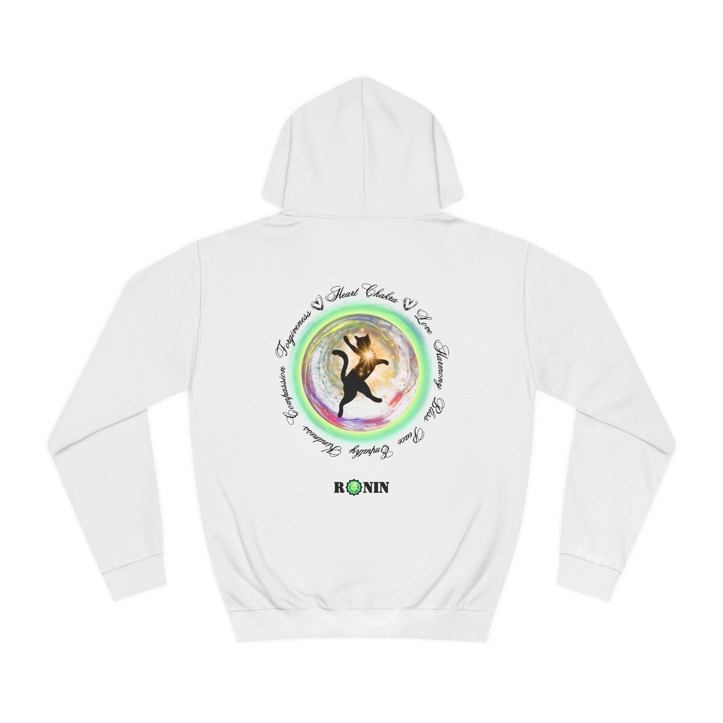 Cat Chakra Series - HEART CHAKRA - Unisex College Hoodie