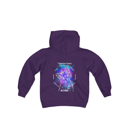 Cat Chakra Series - THIRD EYE - Youth Heavy Blend Hooded Sweatshirt