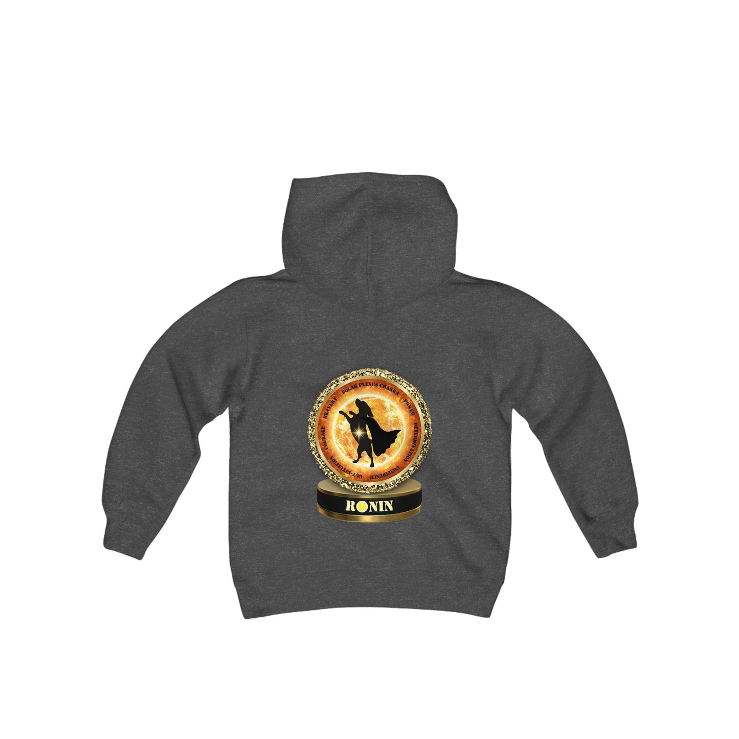 Dog Chakra Series - SOLAR PLEXUS CHAKRA - Youth Heavy Blend Hooded Sweatshirt