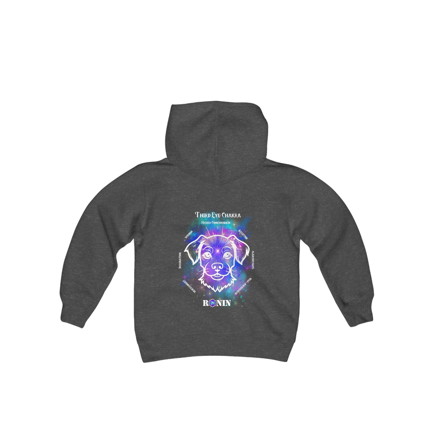 Dog Chakra Series - THIRD EYE - Youth Heavy Blend Hooded Sweatshirt