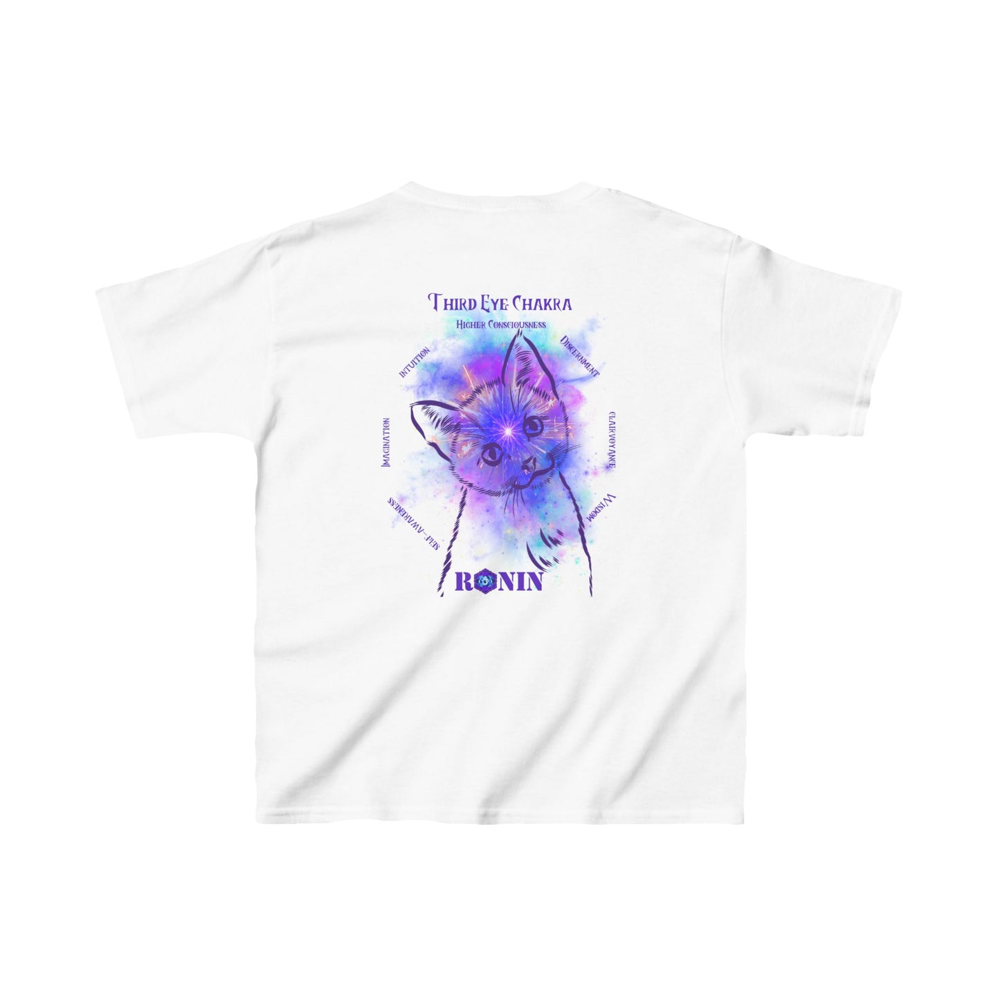 Cat Chakra Series - THIRD EYE CHAKRA - Kids Heavy Cotton™ Tee