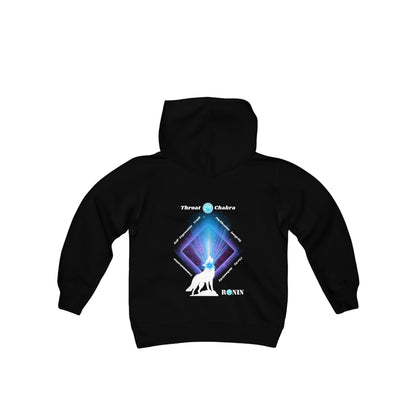 Dog Chakra Series - THROAT CHAKRA - Youth Heavy Blend Hooded Sweatshirt