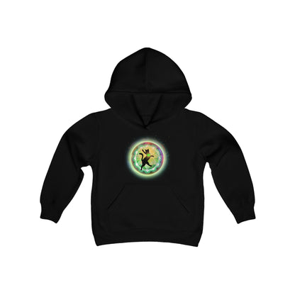 Cat Chakra Series - HEART CHAKRA - Youth Heavy Blend Hooded Sweatshirt