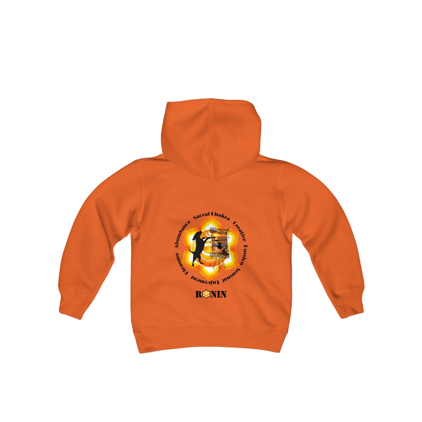 Dog Chakra Series - SACRAL CHAKRA - Youth Heavy Blend Hooded Sweatshirt