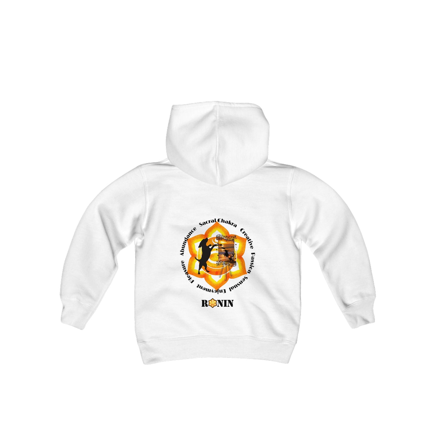 Dog Chakra Series - SACRAL CHAKRA - Youth Heavy Blend Hooded Sweatshirt