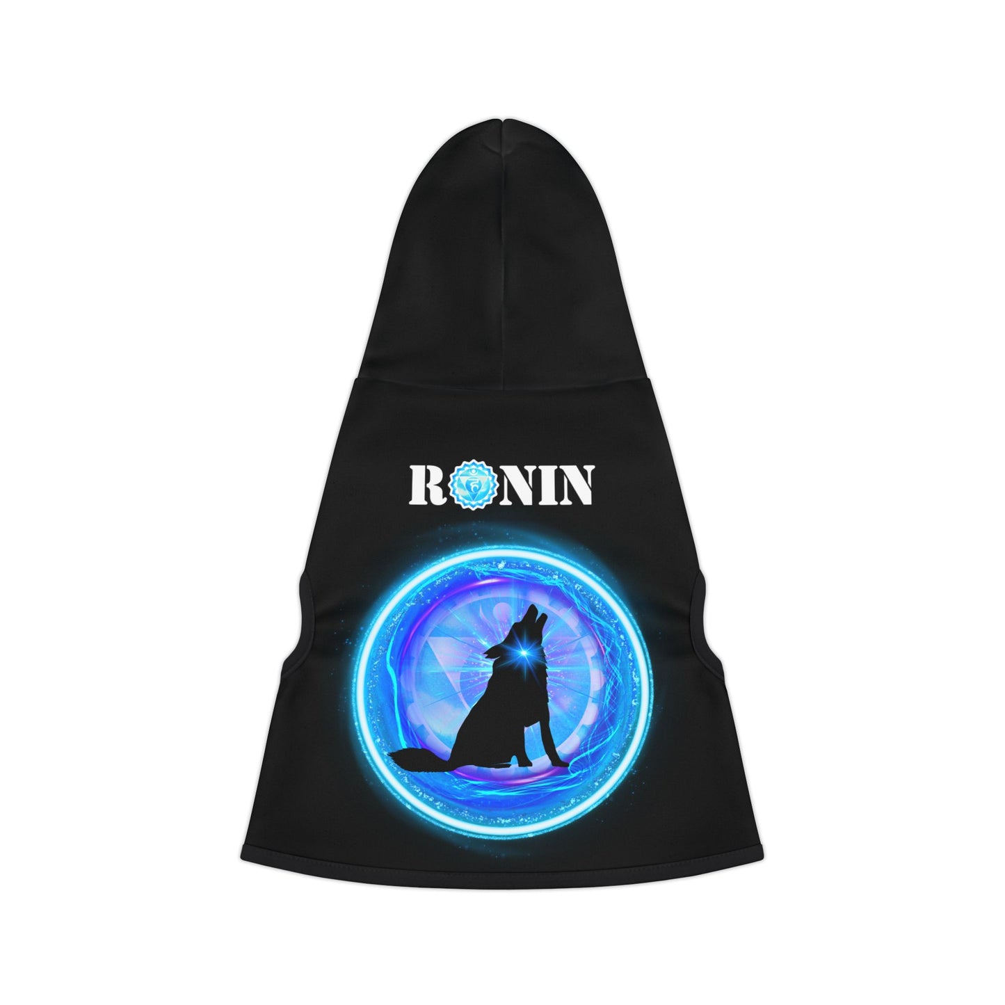 Dog Chakra Series- THROAT CHAKRA - FRONT- BLACK- Animal Hoodie