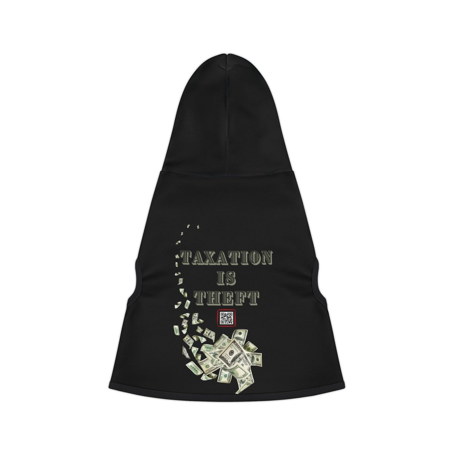 TAXATION IS THEFT - Black- RONIN - Dog Hoodie