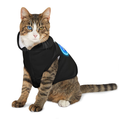 Cat Chakra Series- THROAT CHAKRA - FRONT- BLACK- Animal Hoodie