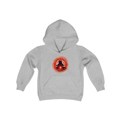 Cat Chakra Series - ROOT CHAKRA - Youth Heavy Blend Hooded Sweatshirt