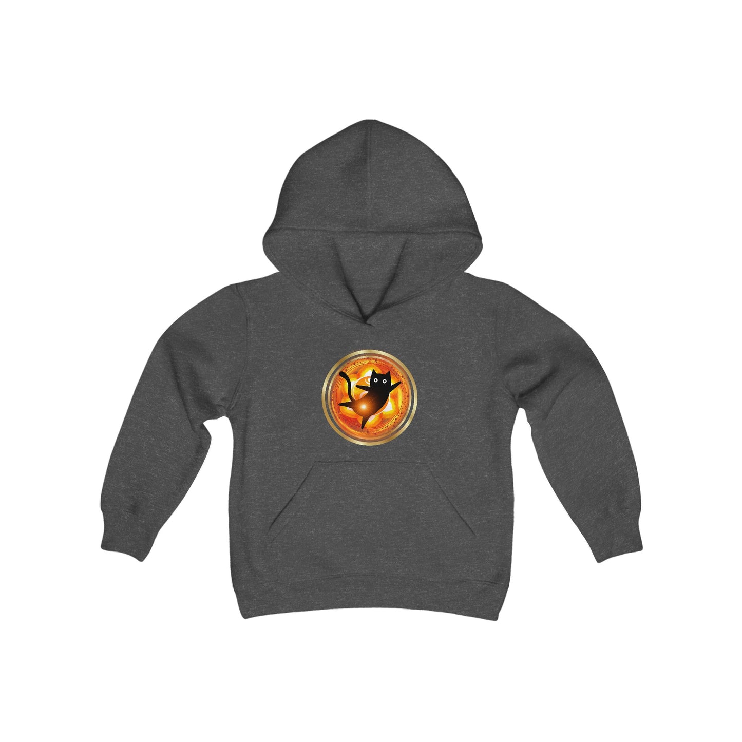 Cat Chakra Series - SACRAL CHAKRA - Youth Heavy Blend Hooded Sweatshirt