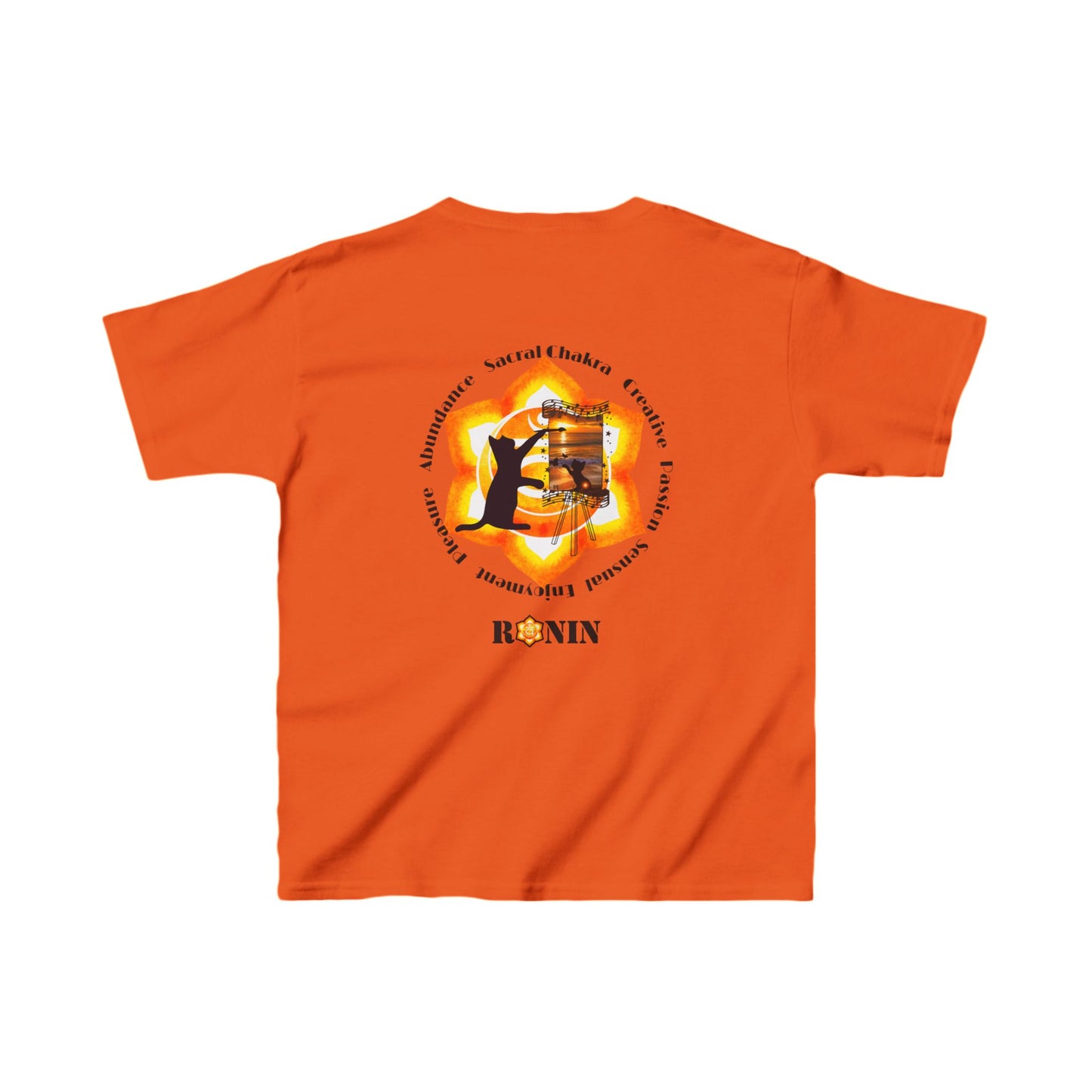 Cat Chakra Series - SACRAL CHAKRA - Kids Heavy Cotton™ Tee