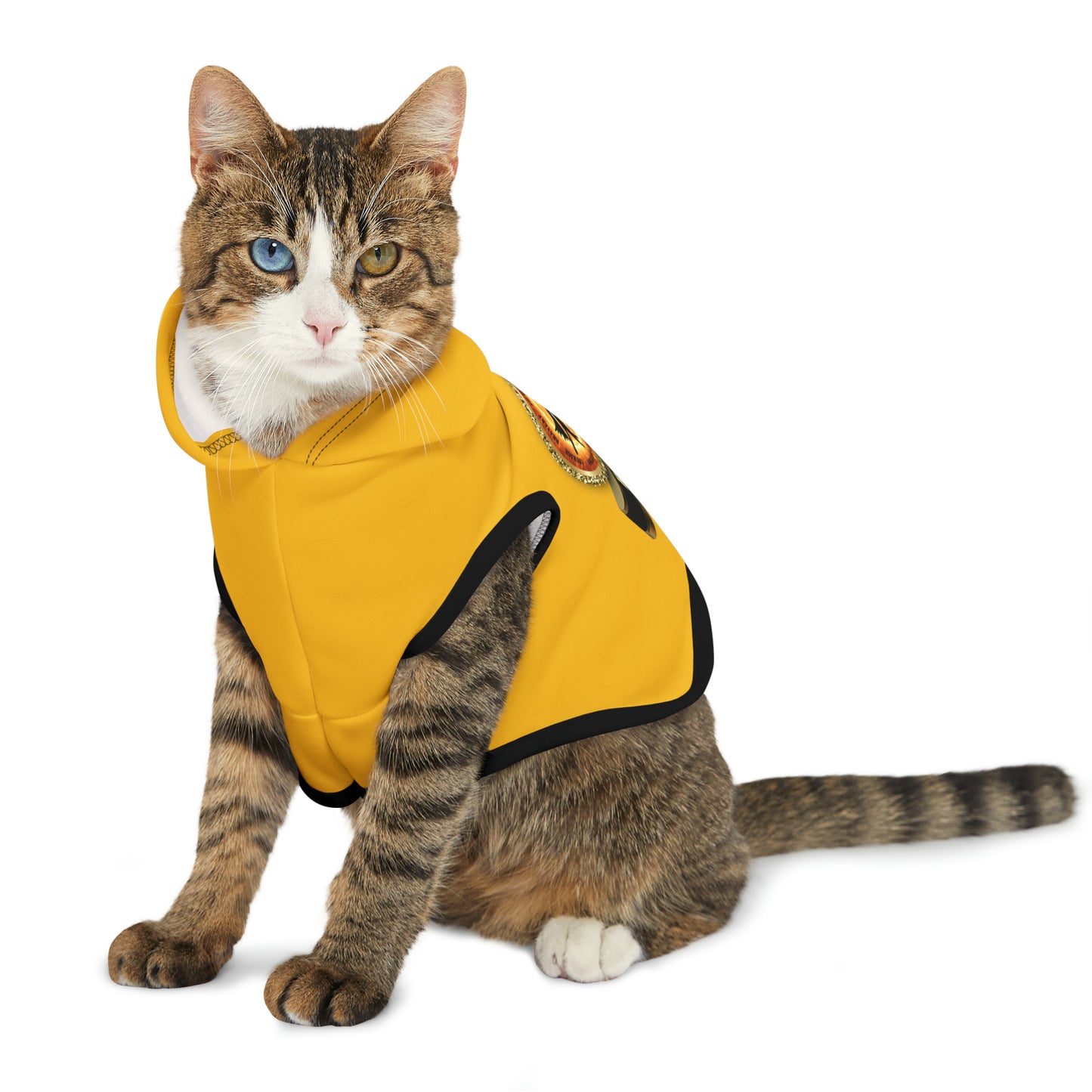 Cat Chakra Series- SOLAR PLEXUS CHAKRA - BACK- yellow - Animal Hoodie