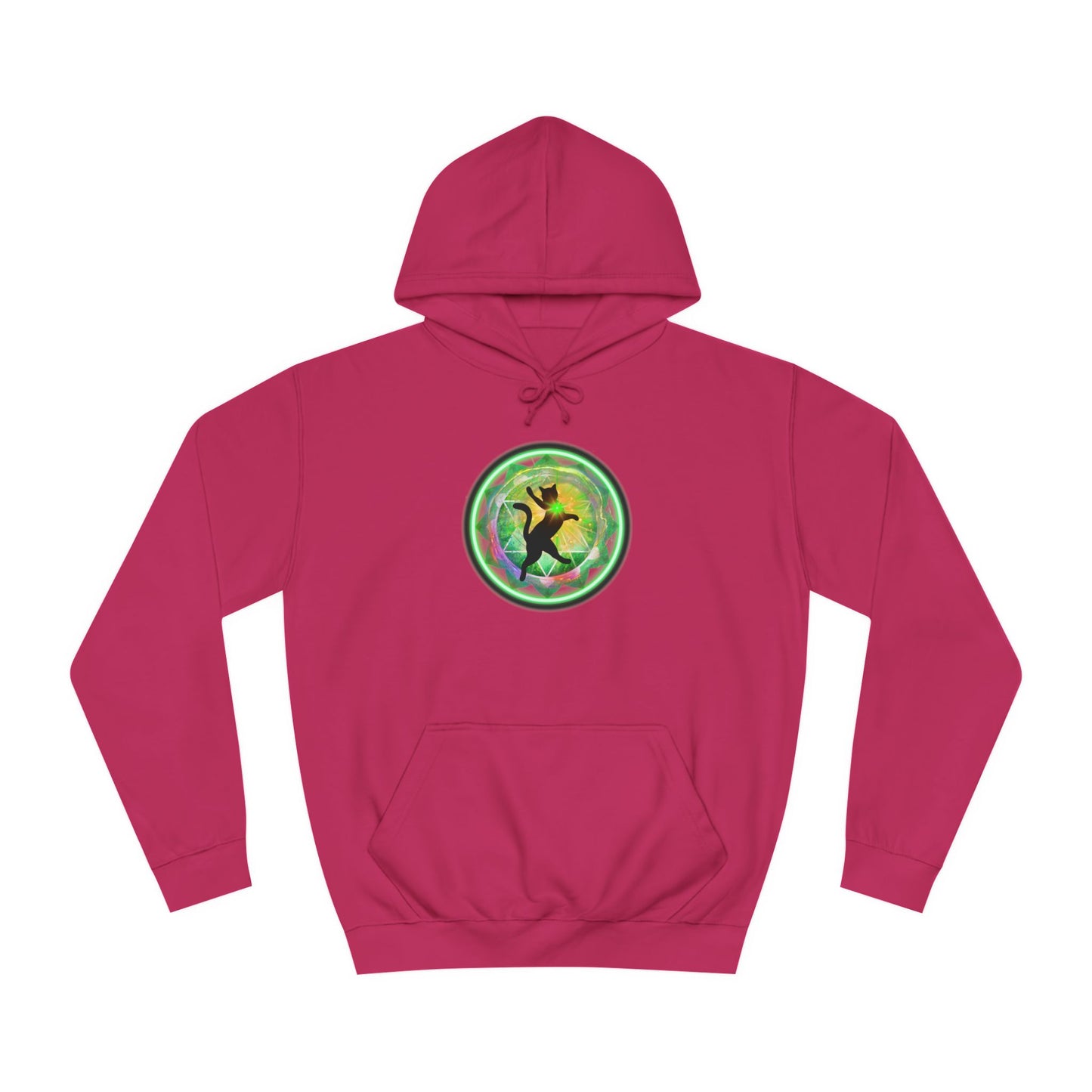 Cat Chakra Series - HEART CHAKRA - Unisex College Hoodie