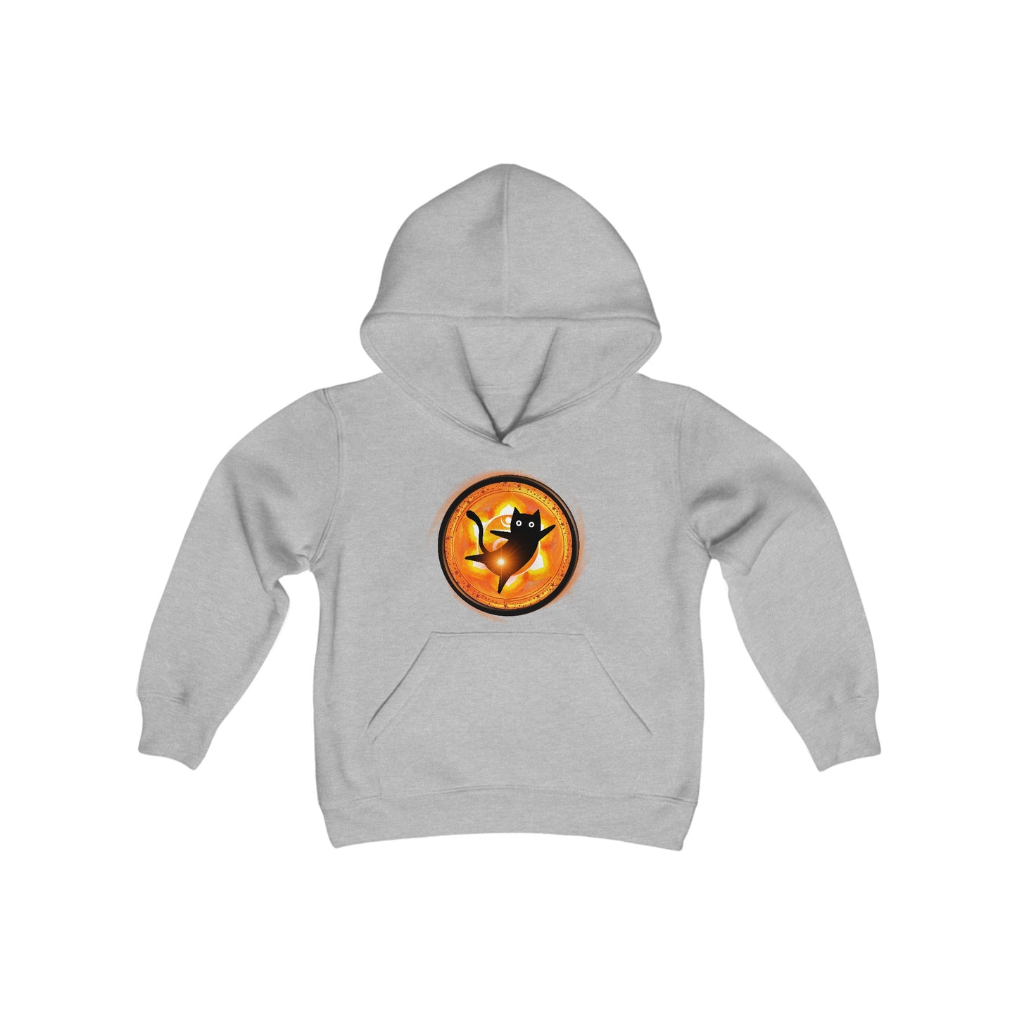 Cat Chakra Series - SACRAL CHAKRA - Youth Heavy Blend Hooded Sweatshirt