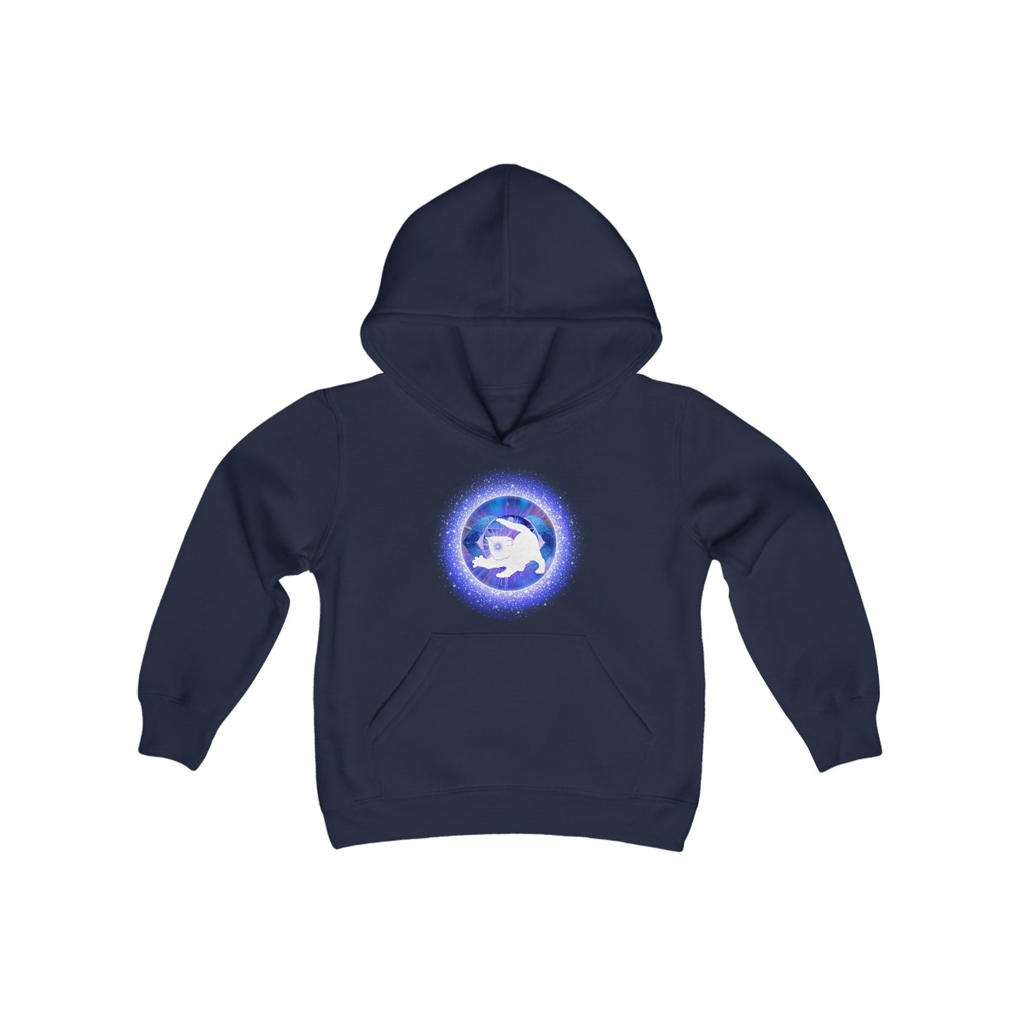 Cat Chakra Series - THIRD EYE - Youth Heavy Blend Hooded Sweatshirt