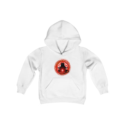 Cat Chakra Series - ROOT CHAKRA - Youth Heavy Blend Hooded Sweatshirt