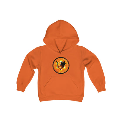 Cat Chakra Series - SACRAL CHAKRA - Youth Heavy Blend Hooded Sweatshirt