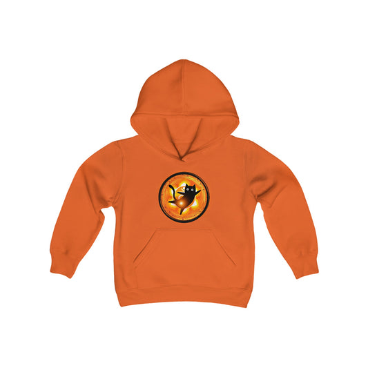 Cat Chakra Series - SACRAL CHAKRA - Youth Heavy Blend Hooded Sweatshirt